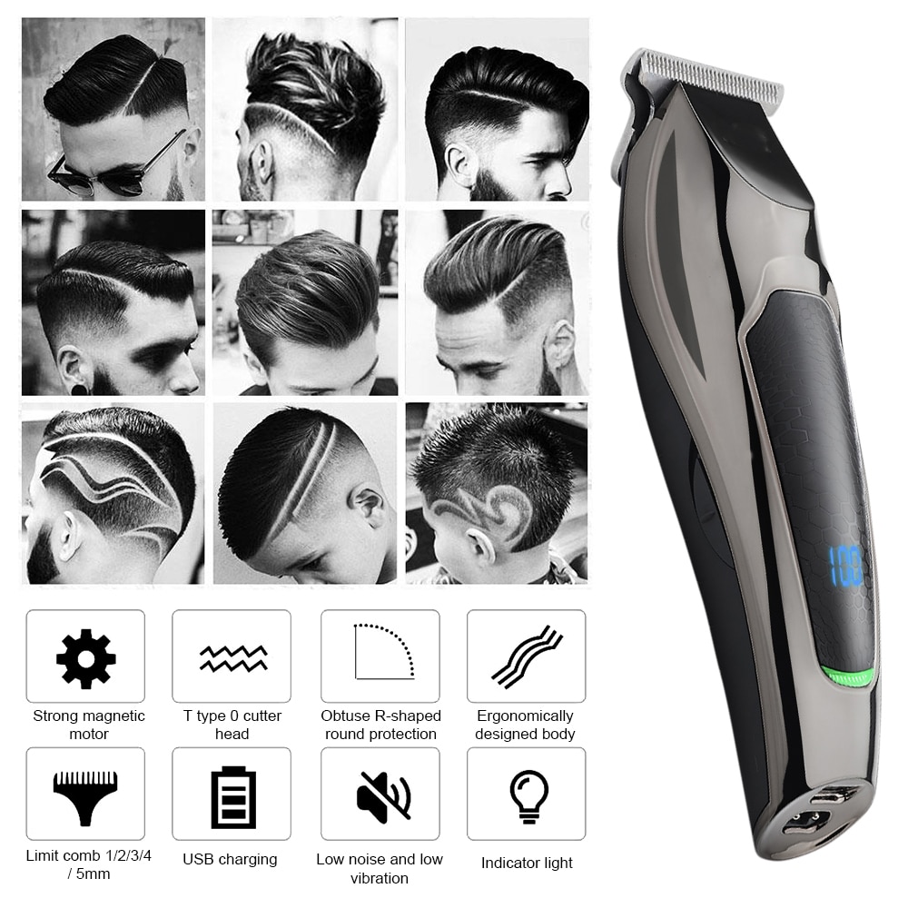 adjustable hair trimmer finishing fading blending hair clipper electric hair cutter beard trimer precision machine