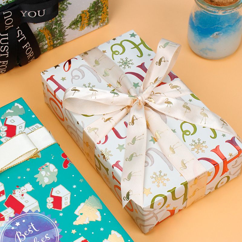 5pcs Waterproof Christmas Wrapping Tissue Paper Packing Box Packaging Wrap Decoration DIY Craft