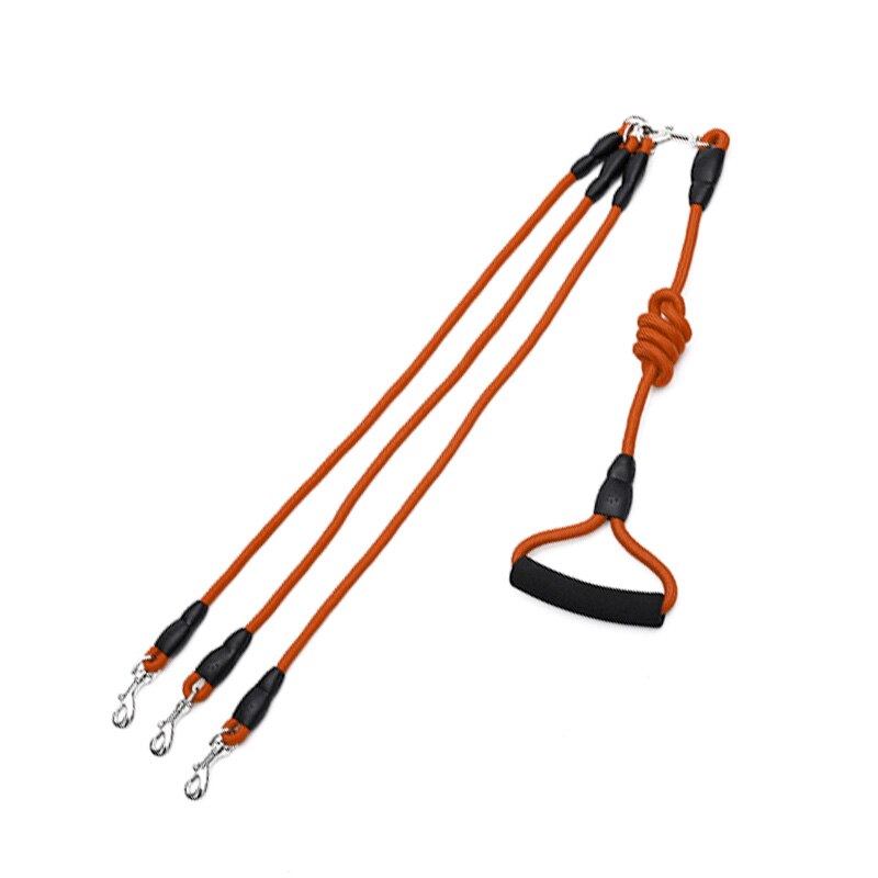 Regenbogen Hunde Leine 3 in 1 Nylon mit gepolstert Griff 360 ° schwenken Keine Verwicklung für gehen und Ausbildung leinen Für Große Hund: Orange / L