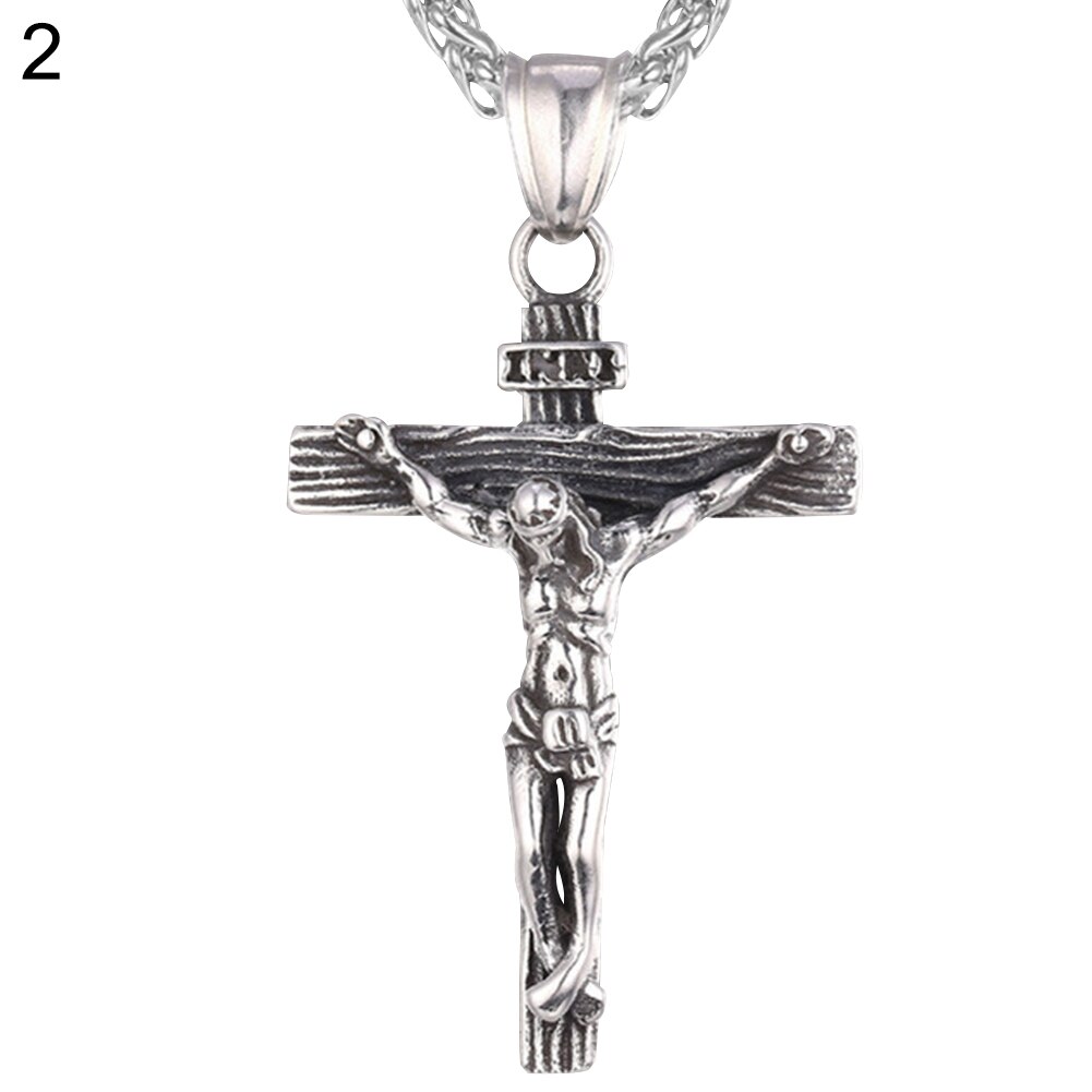 Cross Pendant A Necklace Amazon Amazon Stainless Steel Chain And - Main Image