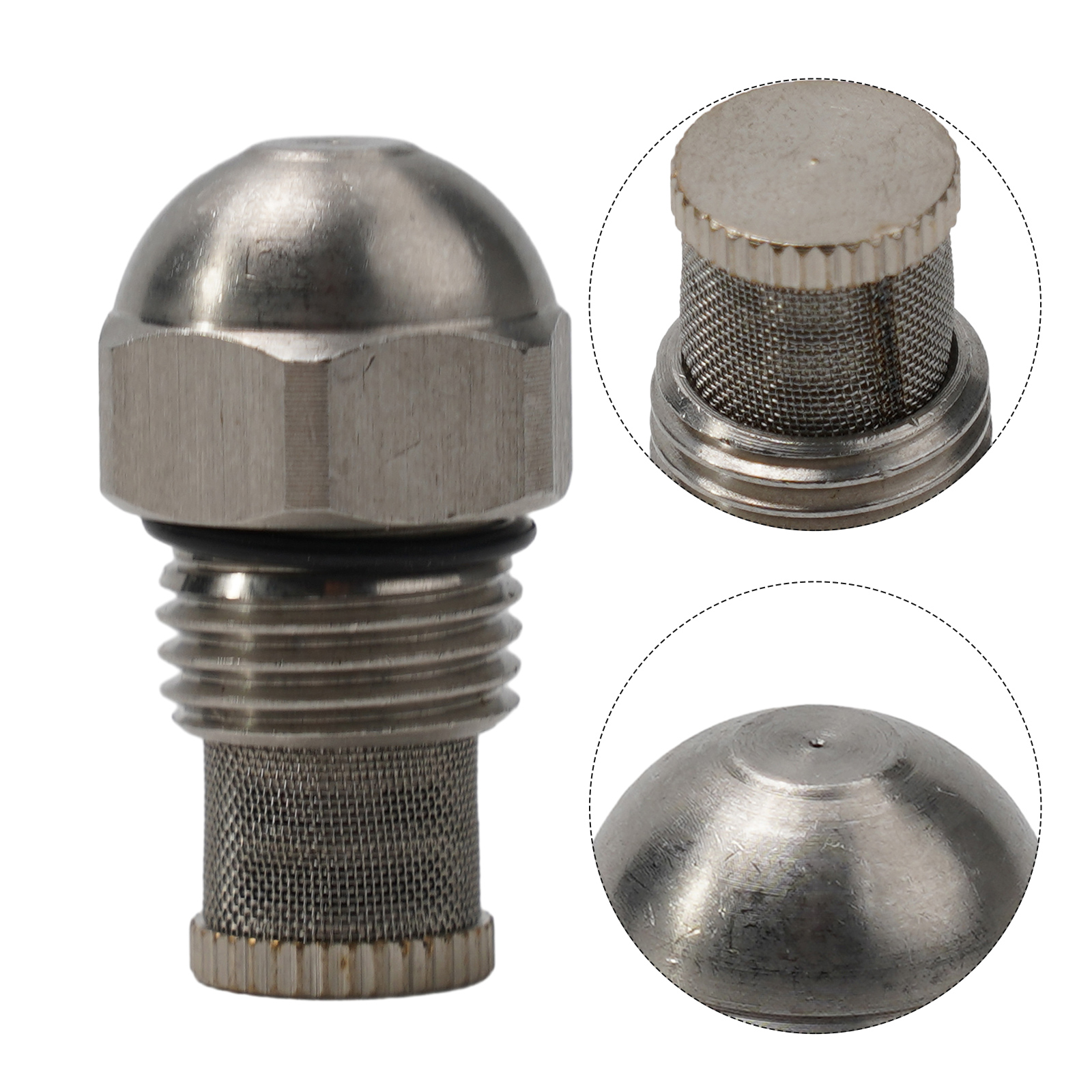 Zerstäubungsspray, Nebeldüse, Durchmesser 0,3–1,5 mm, feines Zerstäubungsspray, 1/4 BSPT, Hoch- und Niederdruck-Nebeldüse, Öffnung aus Edelstahl: Weiß
