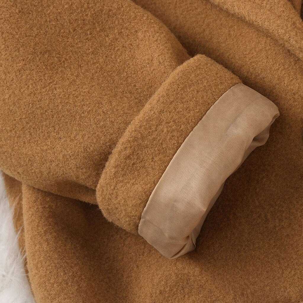2020 Del Nuovo Bambino Del Bambino Delle Ragazze Del Manicotto Lungo Inverno di Colore Solido del Cappotto Antivento Tenere In Caldo Outwear Giacca Lunga Del Bambino Del Manicotto Delle Ragazze cappotti