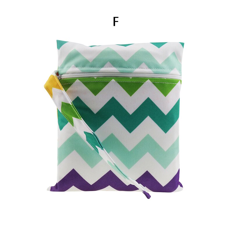 Printed pocket diaper bag waterproof reusable wet bag PUL travel wet dry bag minimum size 25x20cm diaper bag: F