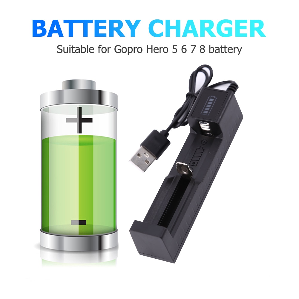 Universal USB Battery Charger Adapter 1 Slot Smart Charging for Rechargeable Batteries 18650 21700 22650 16340