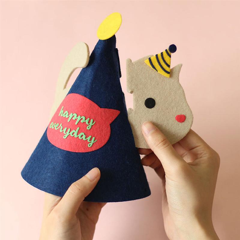 Gorros creativos de cumpleaños para niños, tocado con temática de animales DIY, estilo variado, 4 Uds.