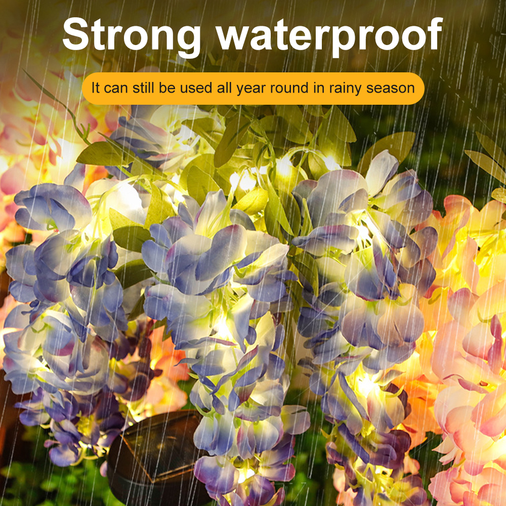 Solar Flowers Light Outdoor Garden Lawn Lamps Solar Wisteria Flower Landscape Light Courtyard Garden Ground Plug Light Decor