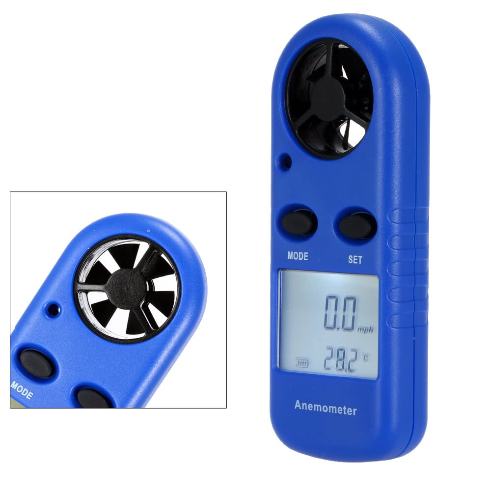 Multifunctional LCD Mini Anemometer Wind Speed Air Velocity Temperature Measurement Beaufort Scale Display