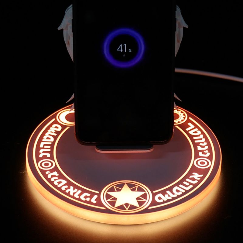 LED Qi Drahtlose Ladegerät Dock 10W Engel FlüGel Schnelle Ladegerät für praktisch Handy, Mobiltelefon Y51A