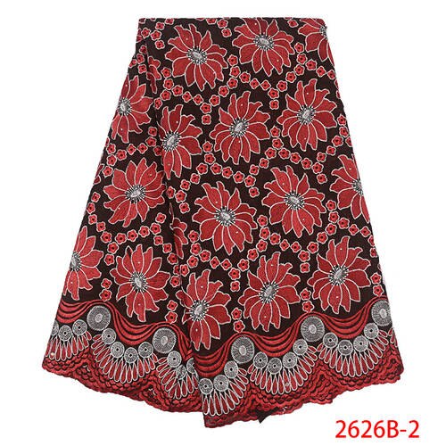 Schweizer Schleier Schnürsenkel in schweiz Afrikanischen Trockenen Spitzen Stoff Emboridery Baumwolle mit steinen KS2626B-1: Bild 2