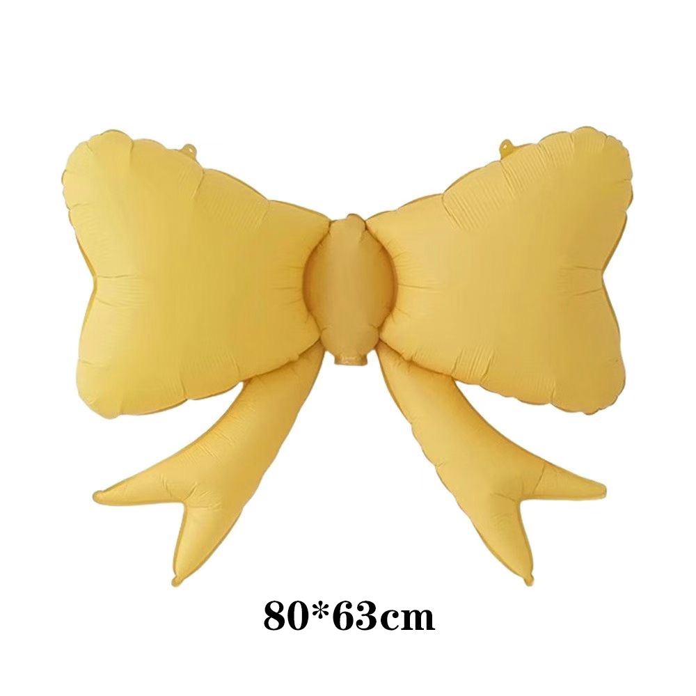 Strikvormig thema folie matte strik kinderverjaardagsfeest decoratie grote vlinderballon fotorekwisieten jubileum evenement decoratie: Fluorescentie geel