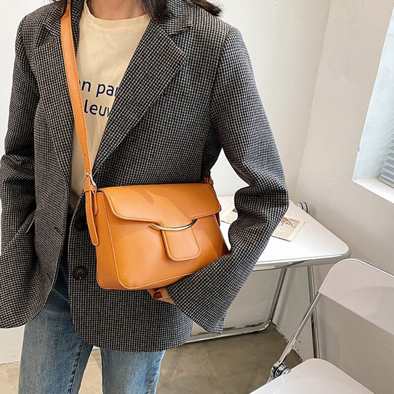 White Crossbody Bags For Women Small Handbag Cute Bag PU Leather Solid Color Hand Bag Ladies Evening Bags