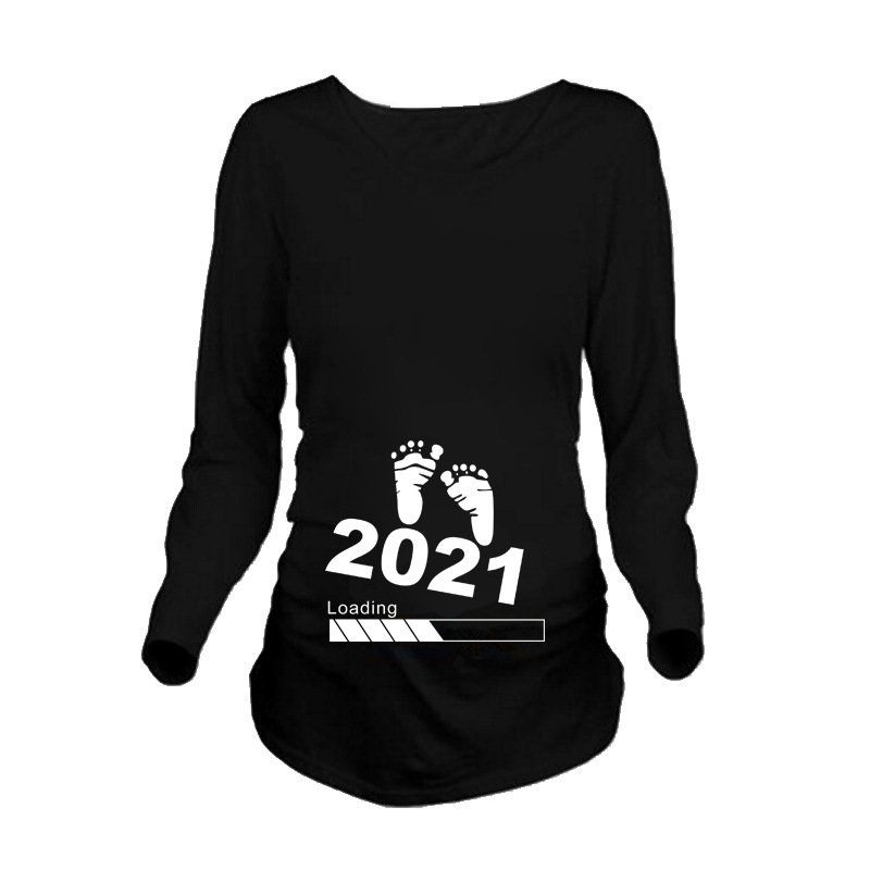 1 teile/los Frauen essen Gedruckt Schwangere T Shirt Mädchen Mutterschaft Kurzarm Schwangerschaft sommer top: 1 / XXL