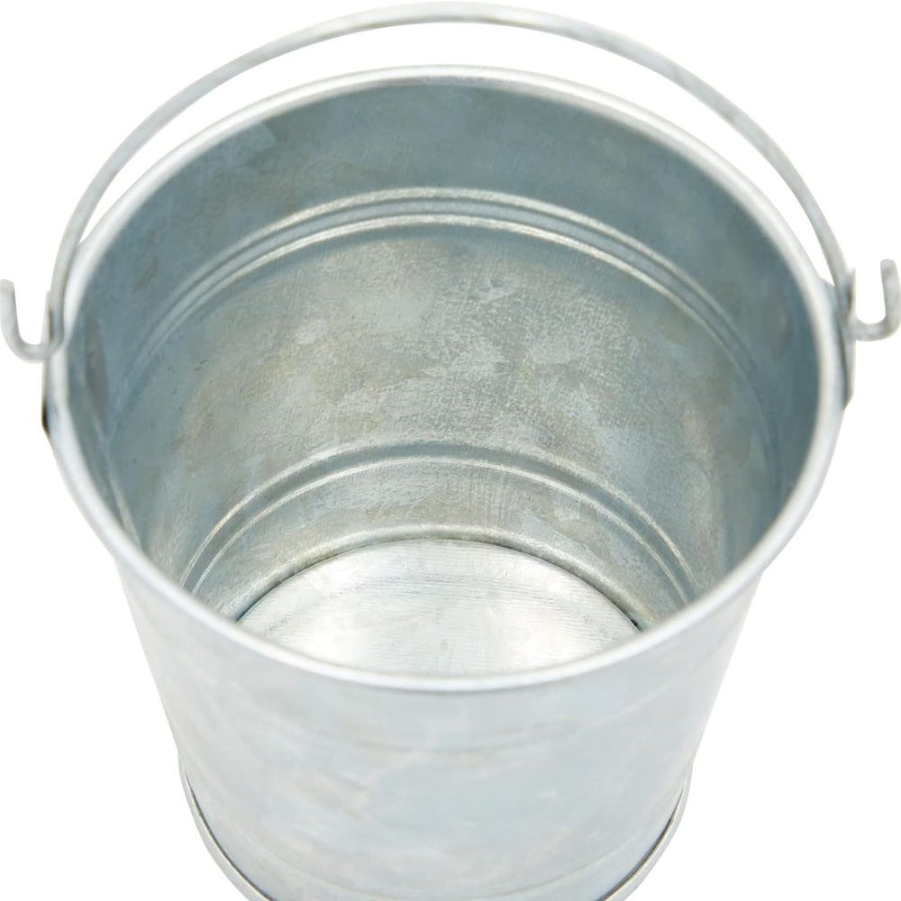 Paquete de 6 cubos pequeños de metal galvanizado con asas, mini cubos de estaño para recuerdos de , suculentas, decoración rústica del hogar