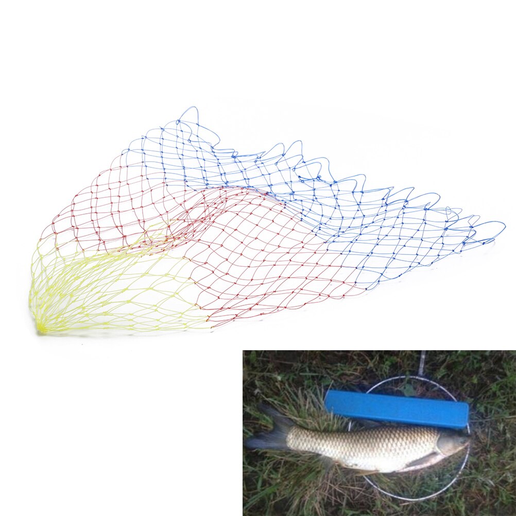 35/40/45/50/60cm Nylon Fishing Nets Collapsible Fishing Tools Rhombus Mesh Hole Depth Folding Nylon Landing Dip Net