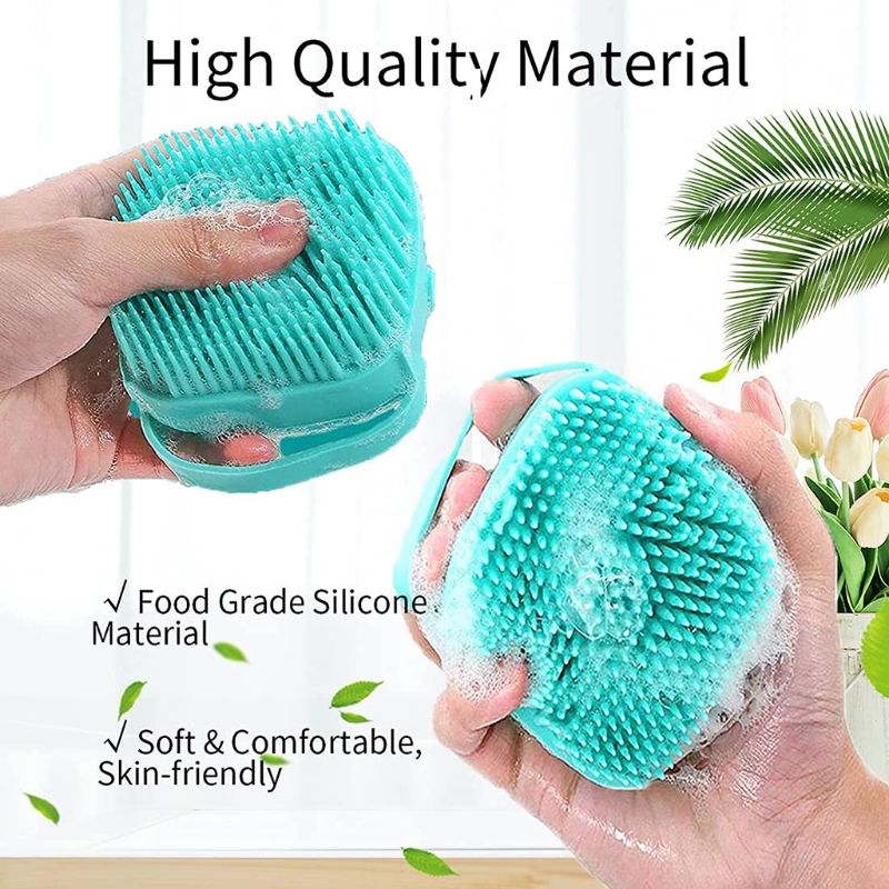 Silikon kroppsborste duschskrubber med duschgel dispenserfunktion mjuk badmassage exfolierande rengöring för kvinnor män
