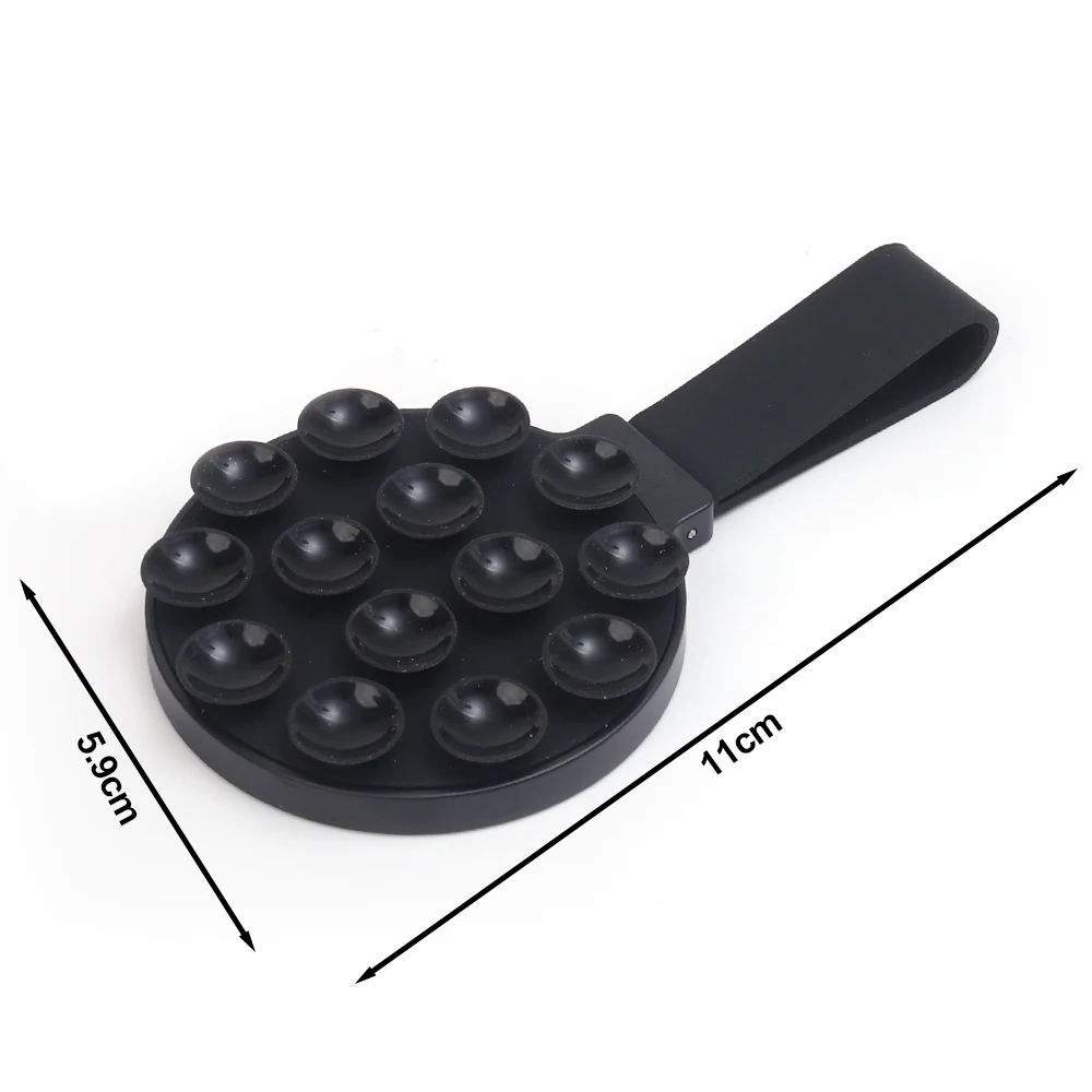Verbeterde siliconen magnetische zuignap telefoonhouder Mount spiegel douche autotelefoonhoes grip standhouder voor iPhone 16 Pro Max: Black