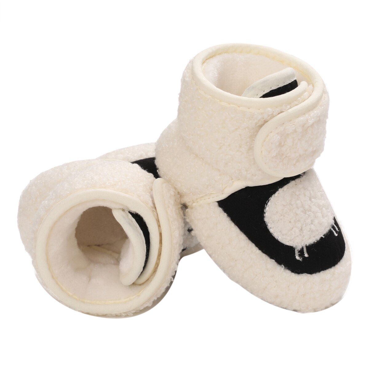 Baby Jongens Meisjes Slippers Leuke Schapen Patroon Cartoon Baby Laarzen Zachte Katoen Peuter Eerste Walker Crib Schoenen Grijpers 0-18M: Black / 13-18 months