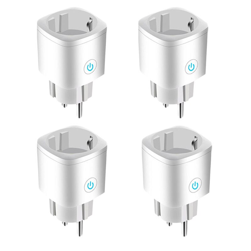 EU 16A Power Monitor Timing Function Smart Plug WiFi Socket Tuya SmartLife APP Remote Control Works With Alexa Google Assistant: 4pcs