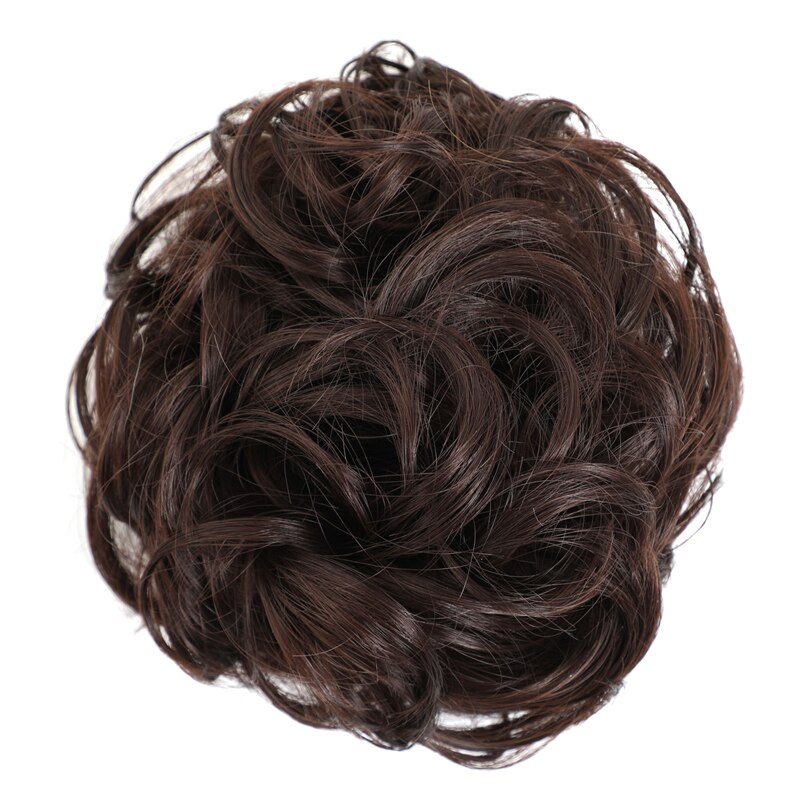 Extensiones de moño sintético de estrella Rosa, rizadas y desordenadas, extensión de pelo para boda, moño para mujeres y niños: Dark Brown 4