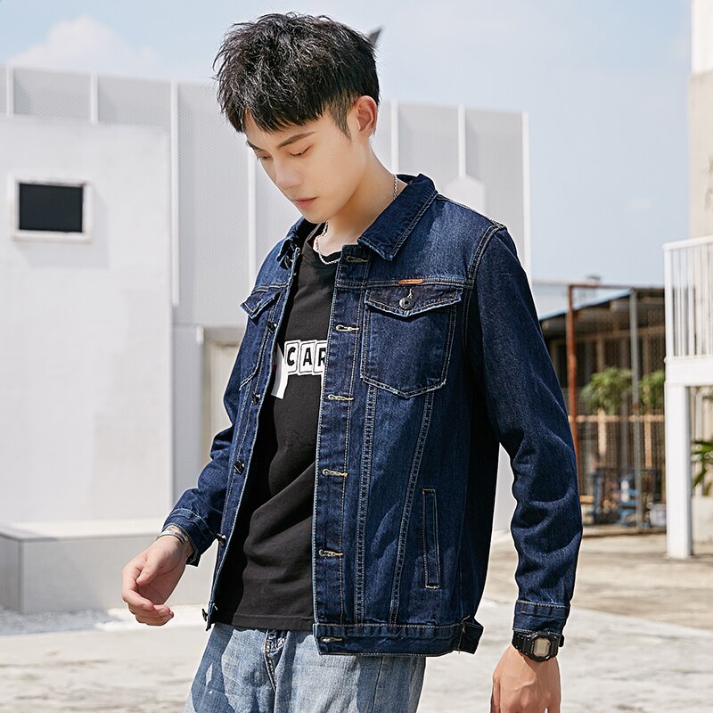 Plus Size 5XL 8XL Jean Jas Voor Mannen Klassieke Toevallige Losse Denim Jas En Najaar Blue heren Jas