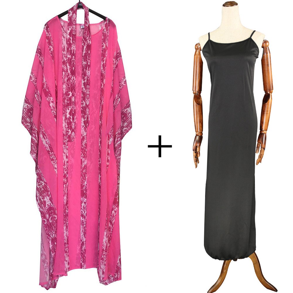 Zuid Afrikaanse Jurken Voor Vrouwen Vetement Femme Dashiki Afrikaanse Print Jurken Afrika Dames Kleding Ankara Zomer Jurk: Pink with underwear