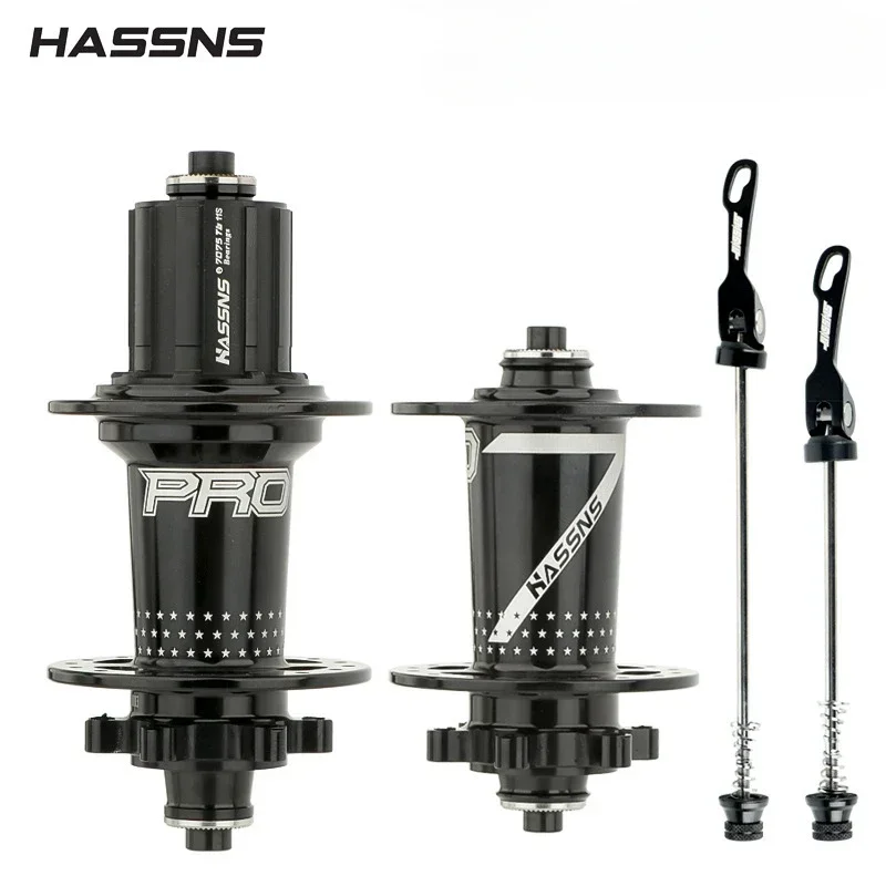Hassns pro7 32h cubo traseiro de liberação rápida 32 furos freehub mtb quatro palin 7-12 velocidades cubo barulhento bicicleta seis pawl três dentes hubs: Branco