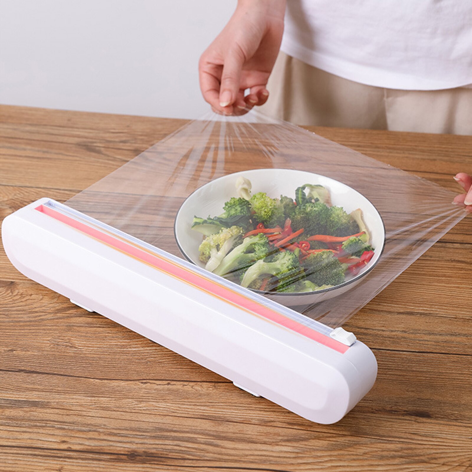 Eten Wrap Dispenser Folie Vershoudfolie Snijder Opslag Houder Box Voor Keuken