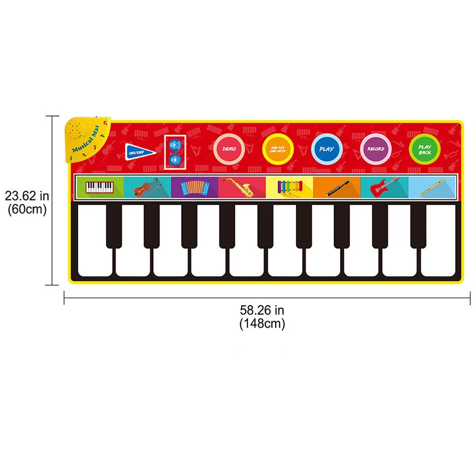 Alfombra de juego de Piano para bebé, Juguete Musical educativo grande para niños, superficie de actividades, desarrollo de suelo, alfombras para gatear para recién nacidos: Musical Mat 04