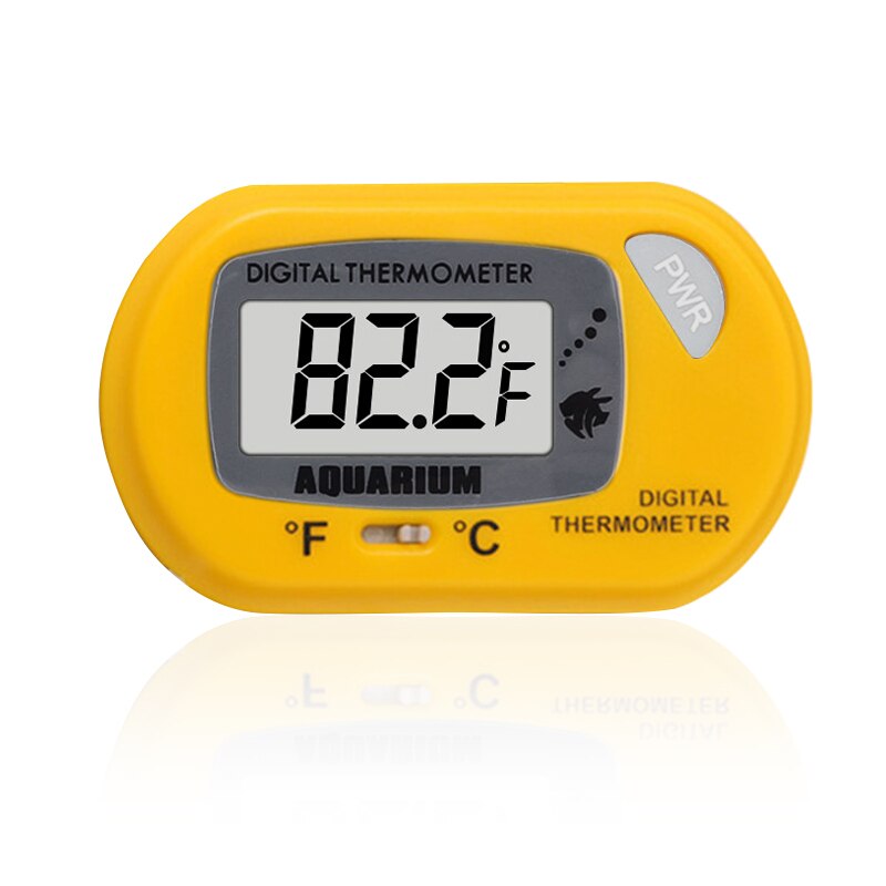 NICREW termometro acuario termómetro para acuario Sensor de pantalla LCD Digital con cable para pecera accesorios termómetro para acuario: Yellow