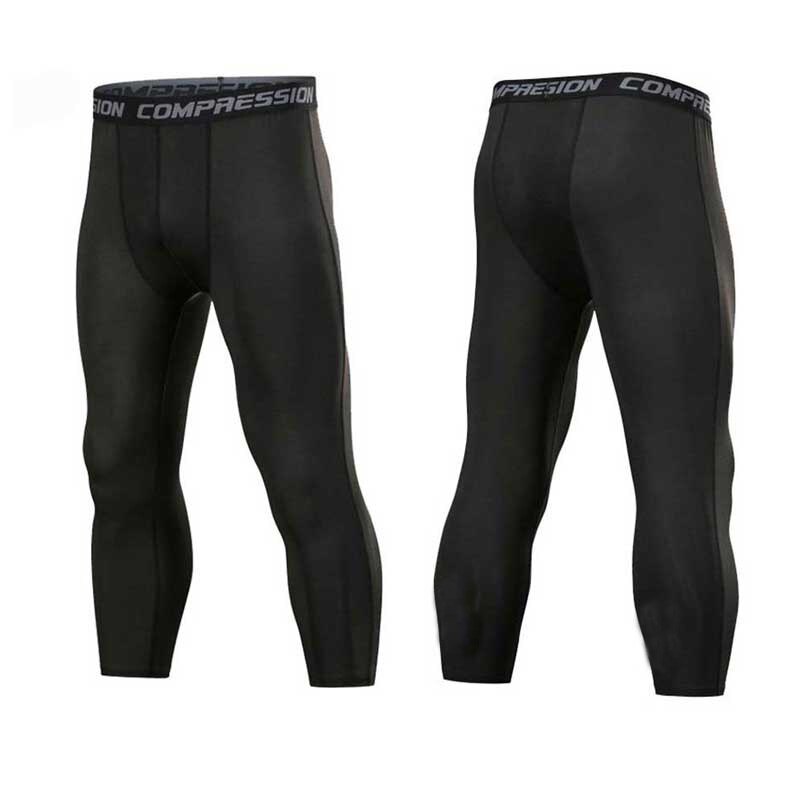 Pantalones de compresión para correr para Hombre, mallas deportivas para Fitness, pantalones de entrenamiento de gimnasia, Leggings ajustados: M / black