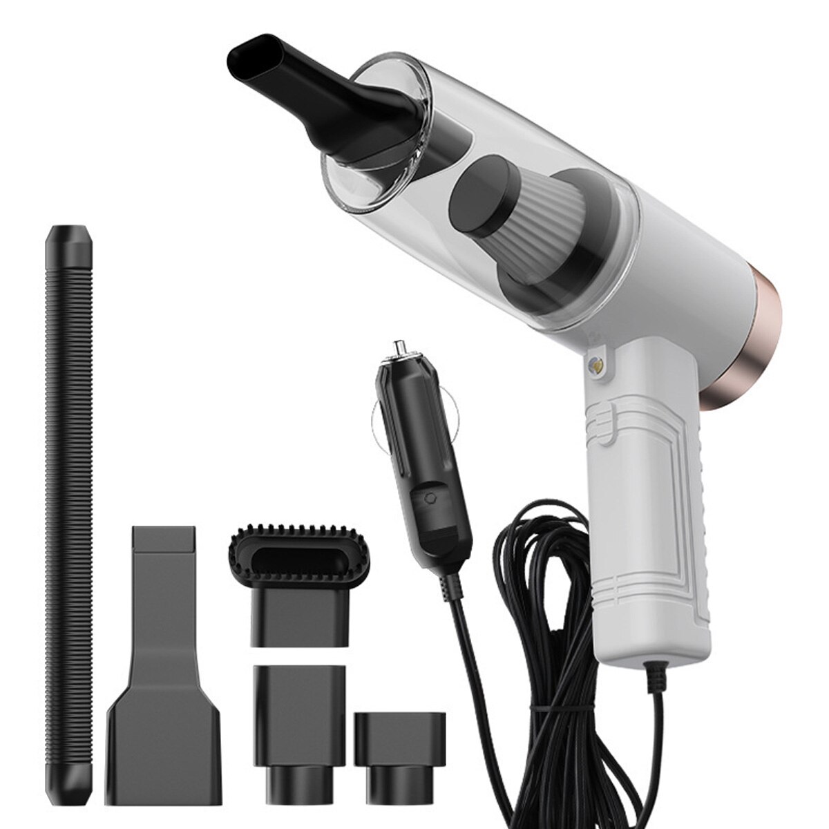 Portable Car Vacuum Cleaner High Suction Handheld For Car Wet And Dry dual-use Vacuum Cleaner Rechargeable Mini Vacuum Cleaner: white