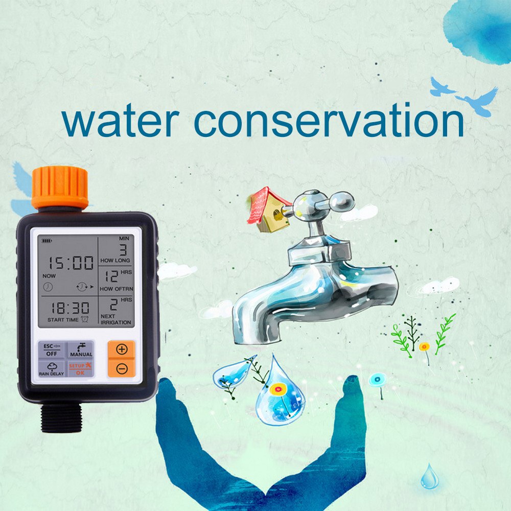 Smart Water Timer Electronic Automatic Watering Pump LCD Display Digital Controller Cover Home Waterproof Garden Irrigation