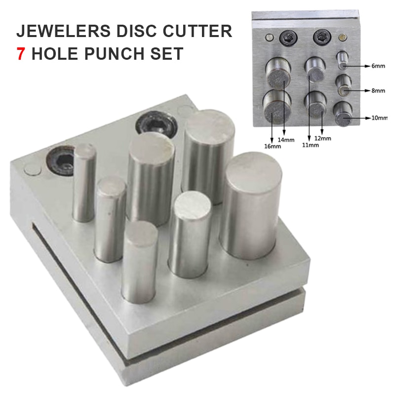 Juweliers Disc Cutter Punch Set 7 Perforator Sieraden Disc Cutter Punch Sieraden Maken Tool Accessoire Diy Craft Hanger Ornament