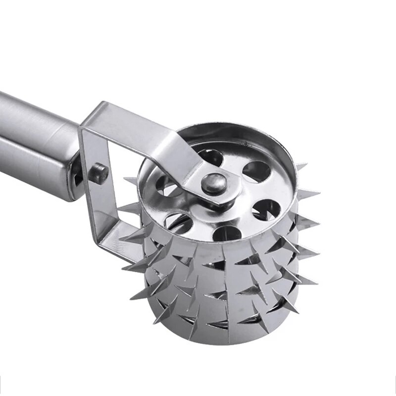 Kitchen Accessories Gadget Stainless Steel Meat Tenderizer Meat Hammer Baking Puncture Wheel Rolling Needle Puncture Knife