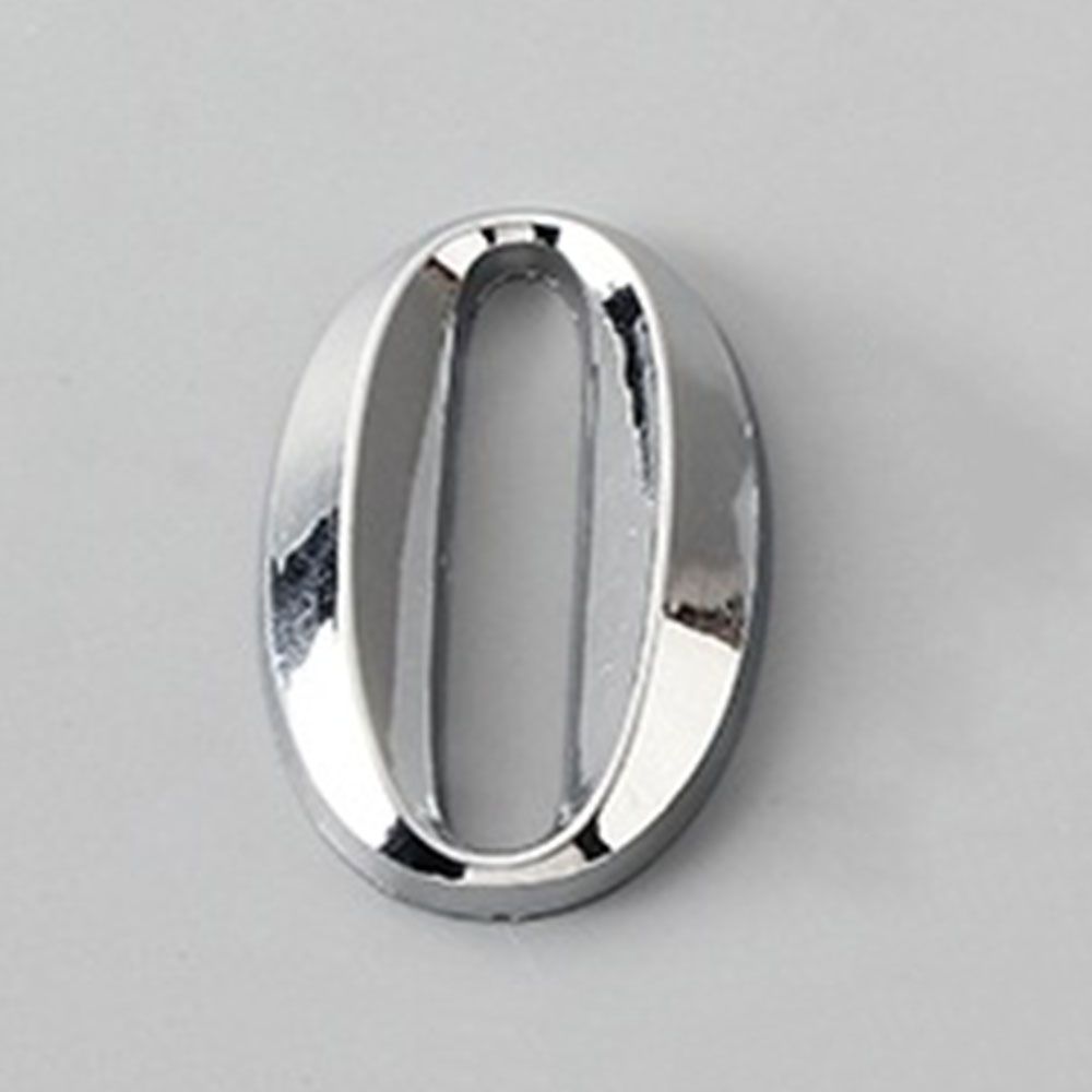 3D House Number Stickers Self Adhesive ABS Plastic Label Modern Simplicity Silver Door Plate Sign Digits Apartment Door Address: 0