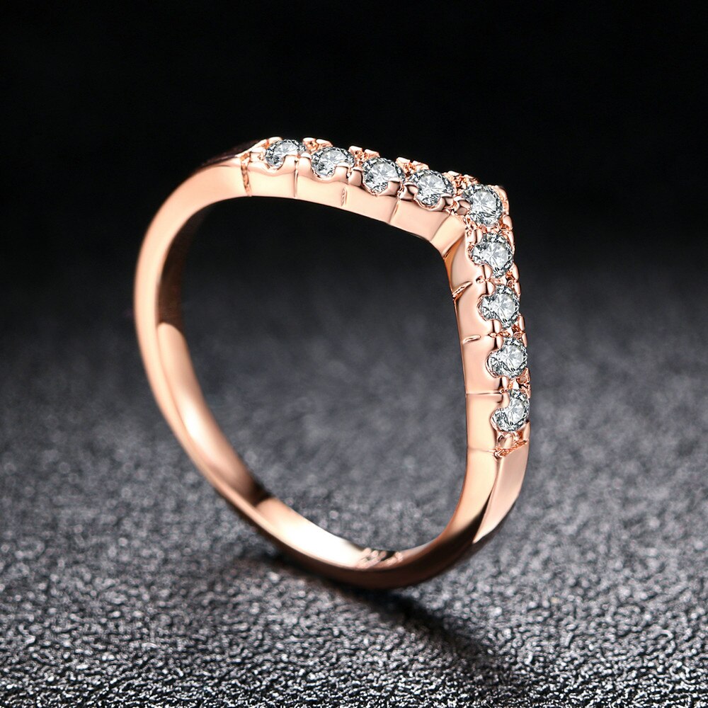 Dubbele Fair Top Aaa + Zirconia Hart Ringen Rose/Wit Goud Kleur Mode-sieraden Voor Vrouwen Bruiloft Hotsale DFR011