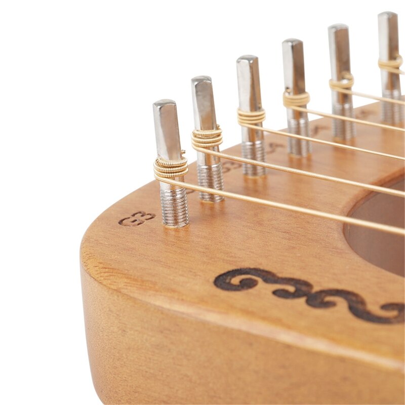 16-Tone Log Lier Draagbare Muziekinstrument Harp 16-Strings Massief Hout Fineer Lier Snaarinstrument