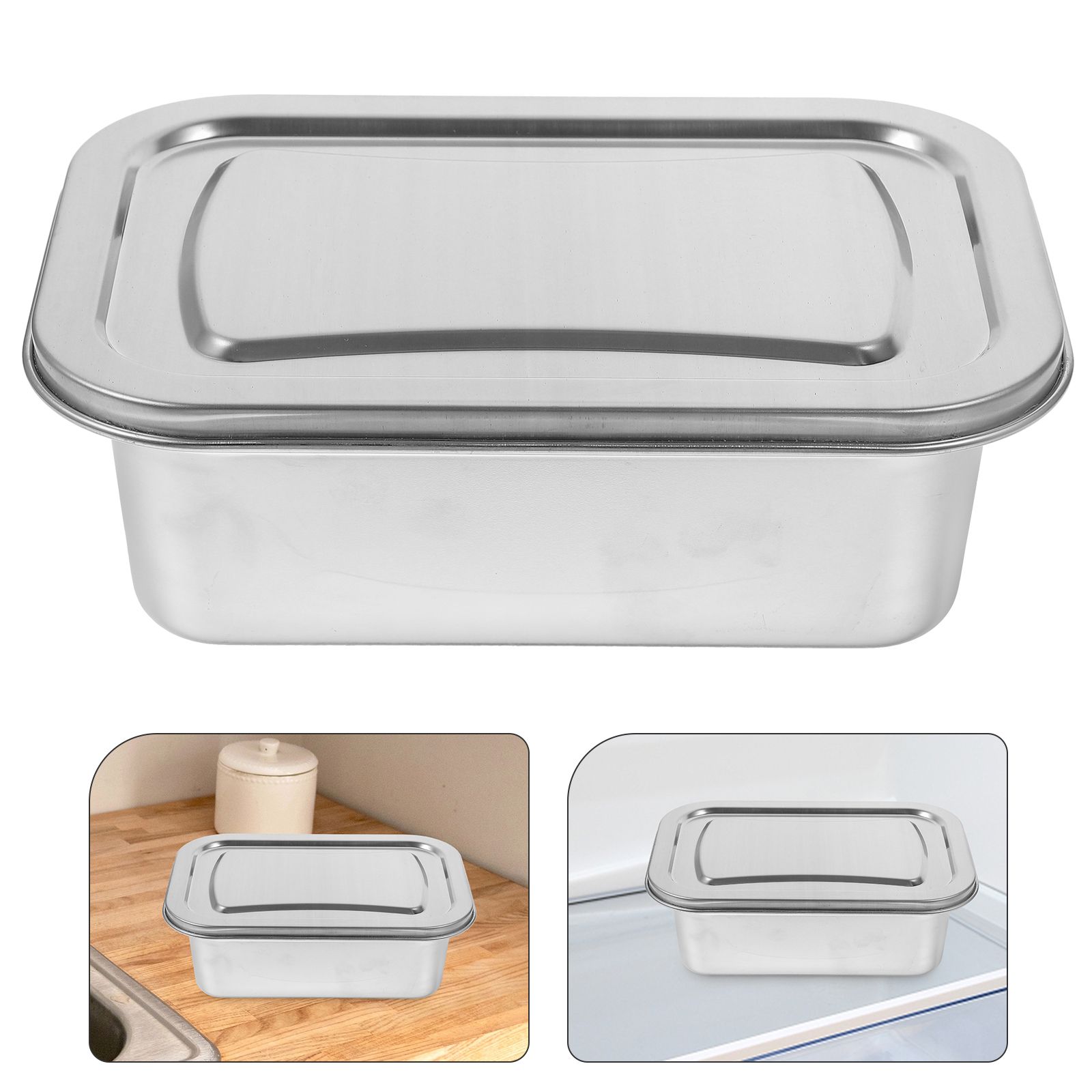 Stainless Steel Ice Cream Container Freezer Storage Keeper Yogurt Boxes Reusable Preservation Household Tubs Containers Kitchen