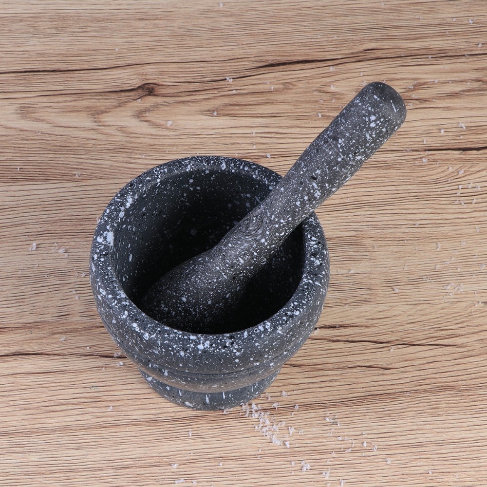 Garlic Masher Garlic Jar Garlic Bowl Mashing Medicine Jar Household Multifunctional Wood Mortar & Pestle Kitchen Gadget
