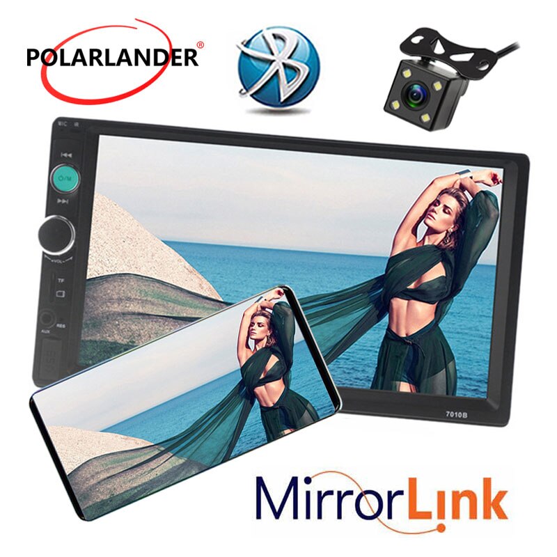 7 inch Bluetooth Car MP5 radio cassette player HD Touch Screen Handsfree TFT Car Autoradio FM USB TF AUX IN 2 DIN Mirror Link
