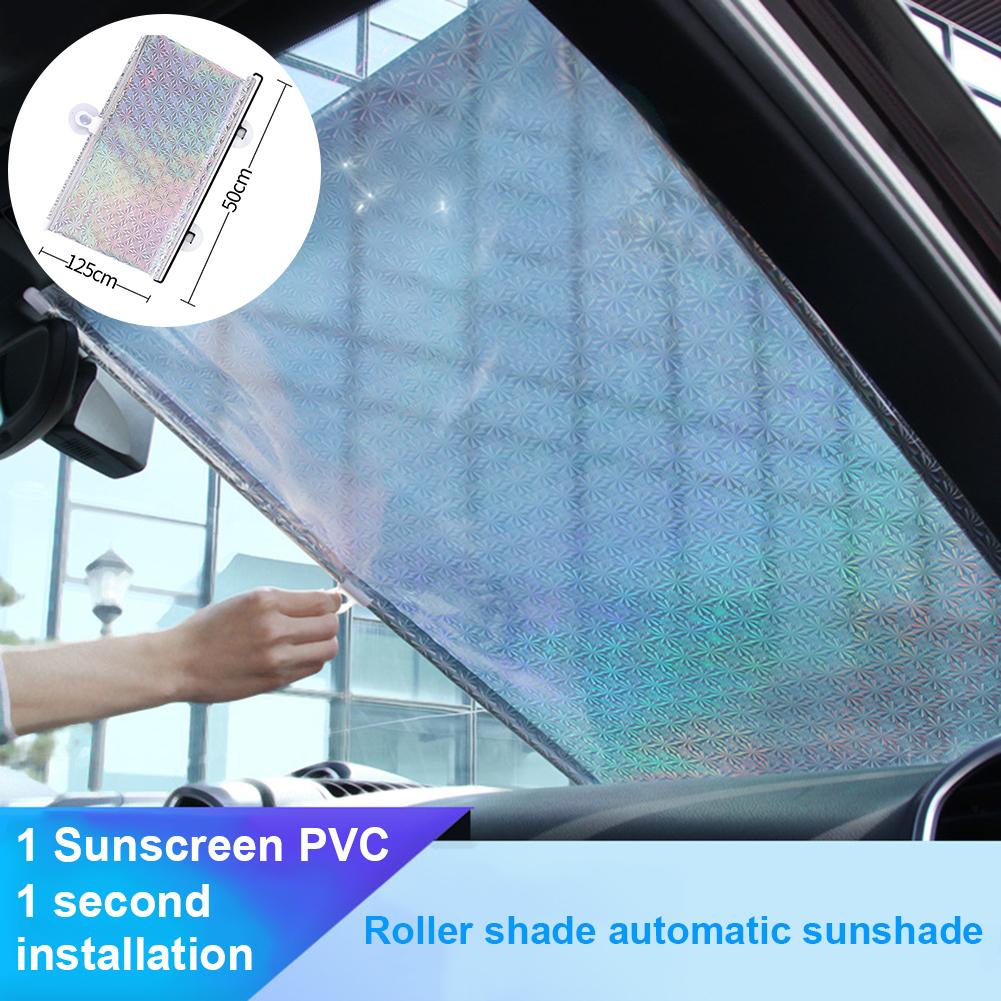 Auto Zonneklep Voorruit Automatische Intrekbare Zonnescherm Film Voorruit Zonnescherm Gordijn Houden De Auto Cool Zonnescherm