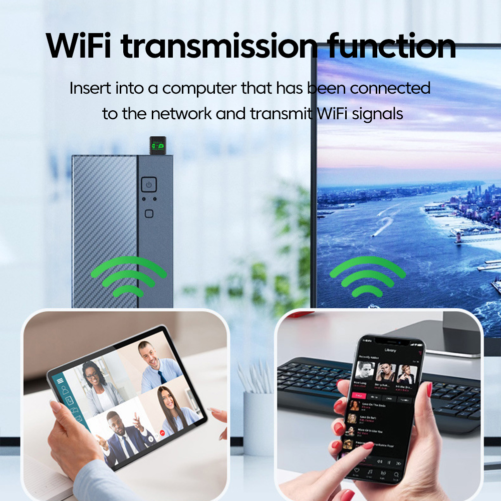900M 2 In 1 Wifi Wireless Network Card USB Wifi & Bluetooth-compatible Adapter Dual-Band 5G High-Speed For Desktop Laptop PC