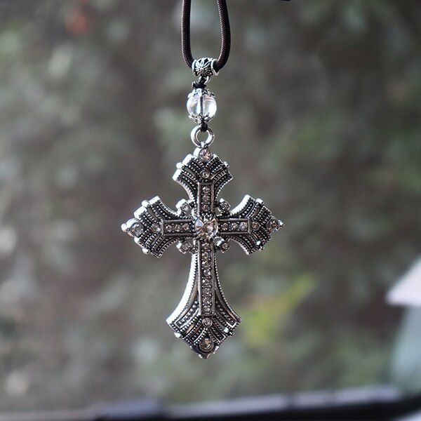 Cross Car Pendants For Auto Decor Jesus Christian Religious Car Rearview Mirror Hanging Ornaments Car Accessories For Man: car pendant