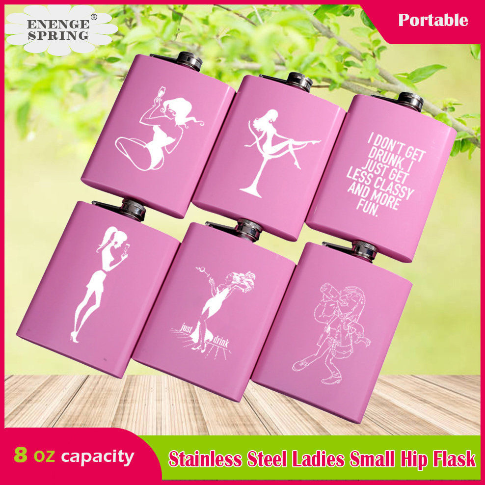 8Oz Rvs Dames Wijn Kruik Rose Rode Wijn Fles 235Ml Outdoor Draagbare Kleine Fles Mini Platte heupfles