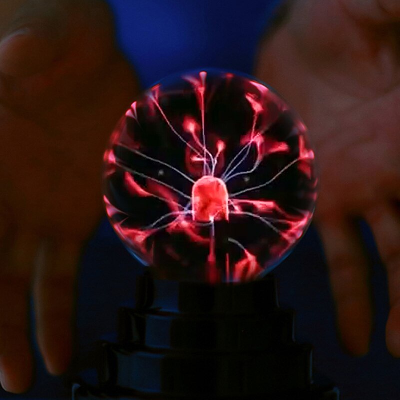 Boule de Plasma en verre Base noire sphère de foudre lumière de lampe de fête pour la décoration de fête USB