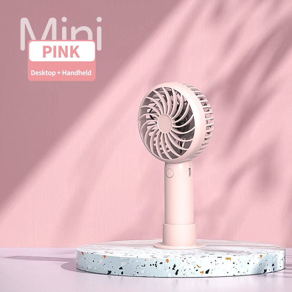 Ventilateur Portable Rechargeable pratique petit ventilateur de poche ventilateur à main léger Mini ventilateur portatif refroidisseurs d'air: Rose
