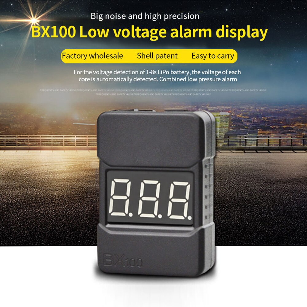 Rc Auto BX100 1-8S Lithium Batterij Voltage Tester Lage Druk Alarm Batterij Voltage Checker Voor Rc model Auto