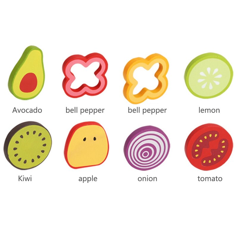 Dzieci ze sztucznymi owocami i sałatka warzywna kuchnia imitacja jedzenia i warzyw poznawcze puzzle drewniane zabawki