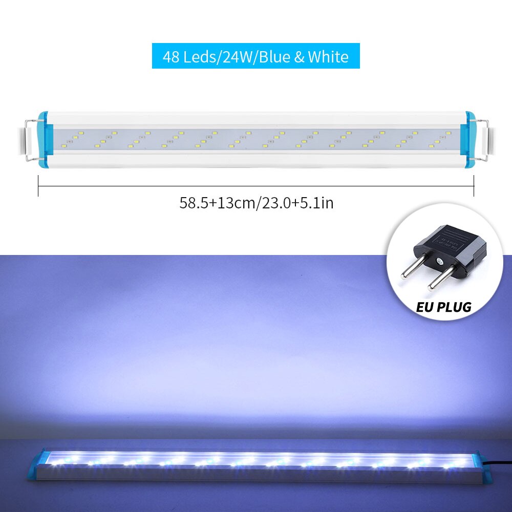 Super Slim LEDs Aquarium Lights Clip-on LED Plants Grow Light Aquatic Freshwater Lamps Waterproof Lamp For Fish Tanks 18-71CM: SZD-L60BW-EU