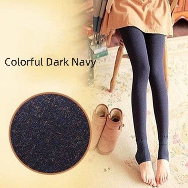 Winter Warm Women's Tights Plus Velvet Thickening Colored Seamless Tights Female Thermal Pantyhose Woman: Dark Navy Tights